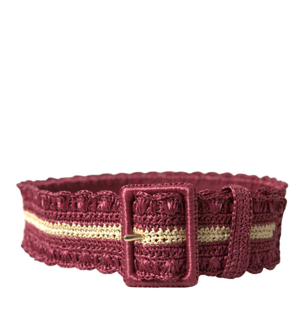 Dolce & Gabbana Maroon Elegance Canvas Waist Belt