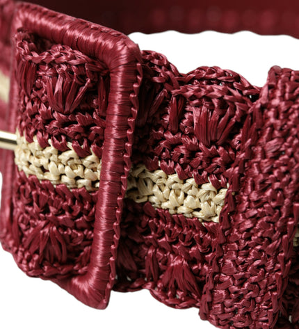 Dolce & Gabbana Maroon Elegance Canvas Waist Belt