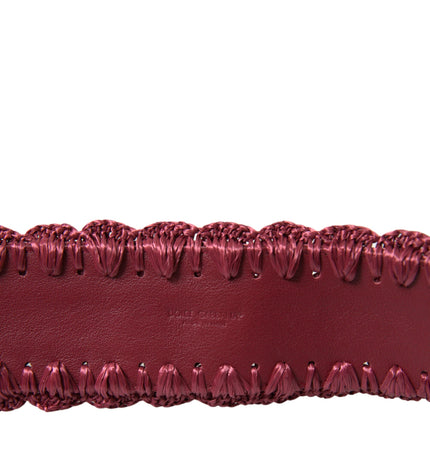 Dolce & Gabbana Maroon Elegance Canvas Waist Belt