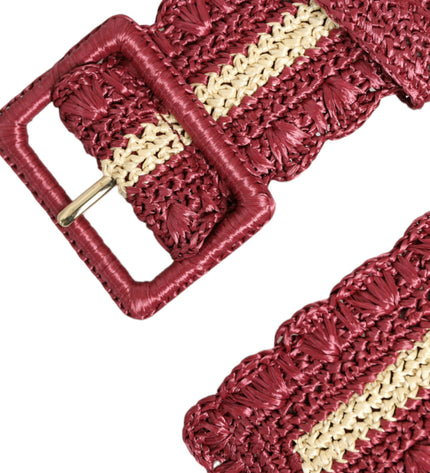 Dolce & Gabbana Maroon Elegance Canvas Waist Belt