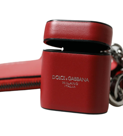 Dolce & Gabbana Elegant Red Leather Airpods Case