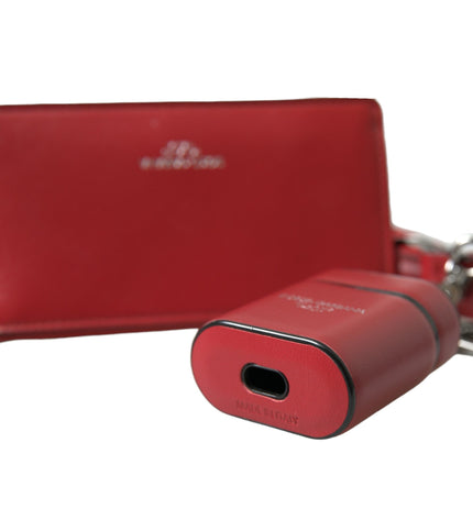 Dolce & Gabbana Elegant Red Leather Airpods Case