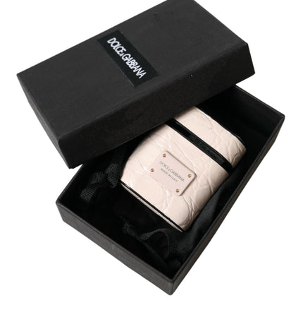 Dolce & Gabbana Elegant Light Pink Leather Airpod Case