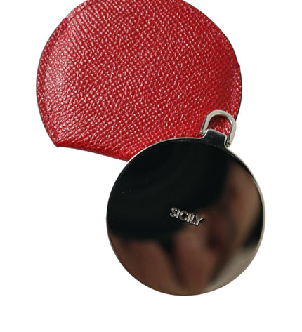 Dolce & Gabbana Elegant Red Leather Mirror Holder