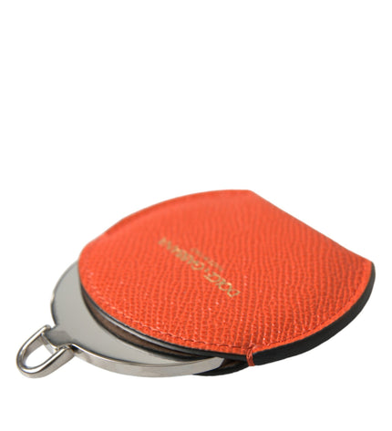 Dolce & Gabbana Elegant Orange Leather Mirror Holder