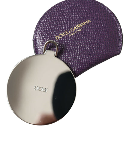 Dolce & Gabbana Elegant Purple Leather Mirror Holder