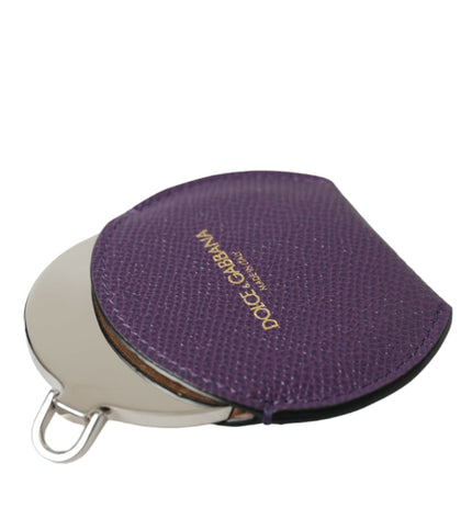 Dolce & Gabbana Elegant Purple Leather Mirror Holder