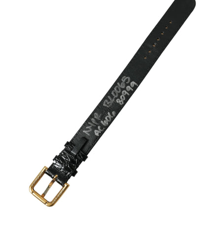 Dolce & Gabbana Elegant Gold Black Leather Bracelet