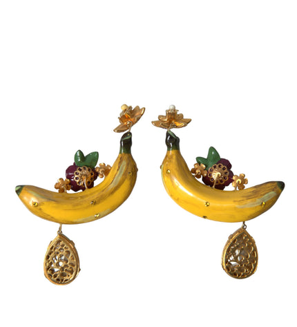 Dolce & Gabbana Chic Clip-on Banana Dangle Earrings