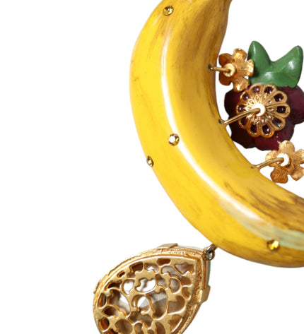 Dolce & Gabbana Chic Clip-on Banana Dangle Earrings