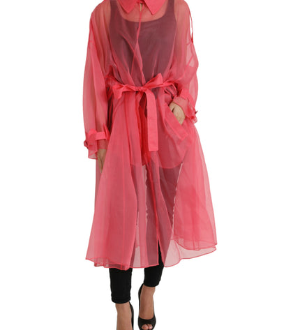 Dolce & Gabbana Elegant Pink Silk Long Jacket