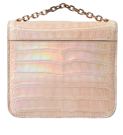 Balenciaga Elegant Mini Chain Beige Clutch for Evening Elegance