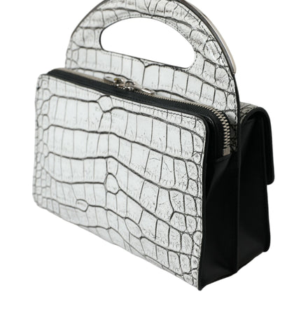 Balenciaga Metallic Silver Alligator Leather Mini Bag