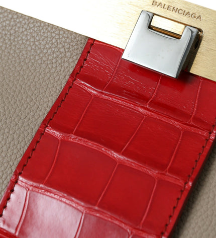 Balenciaga Two Tone Exotic Leather Clutch