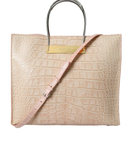 Balenciaga Alligator Leather Chic Pink Tote Bag