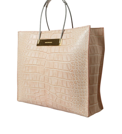 Balenciaga Alligator Leather Chic Pink Tote Bag