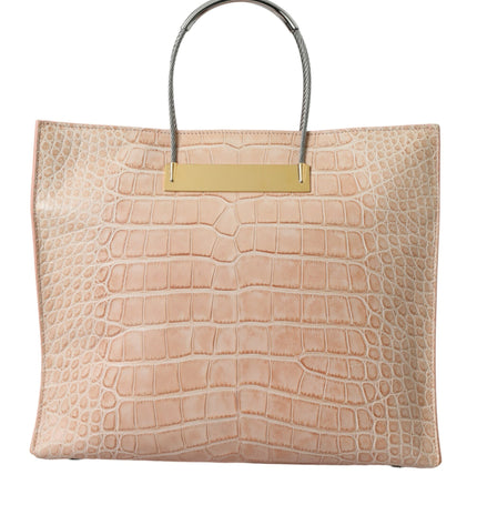 Balenciaga Alligator Leather Chic Pink Tote Bag