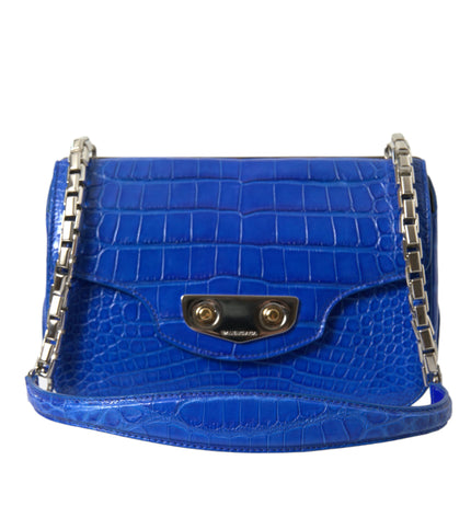 Balenciaga Alligator Skin Mini Shoulder Bag - Elegant Blue