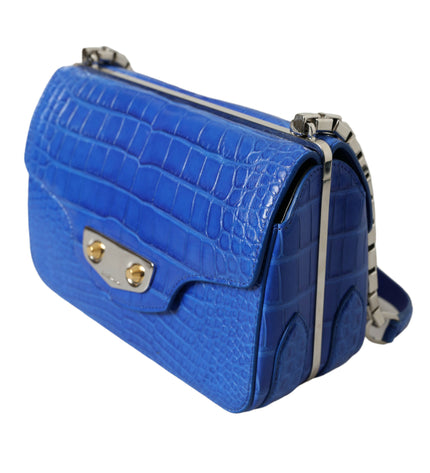 Balenciaga Alligator Skin Mini Shoulder Bag - Elegant Blue