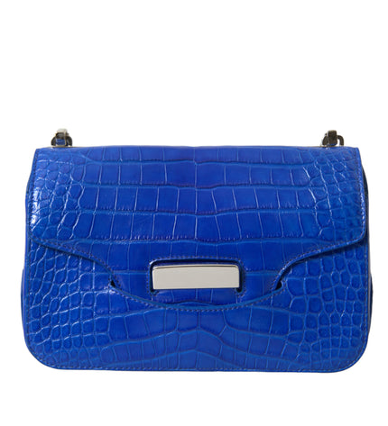 Balenciaga Alligator Skin Mini Shoulder Bag - Elegant Blue