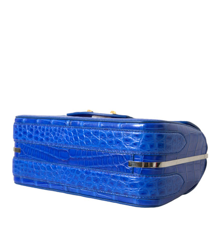 Balenciaga Alligator Skin Mini Shoulder Bag - Elegant Blue