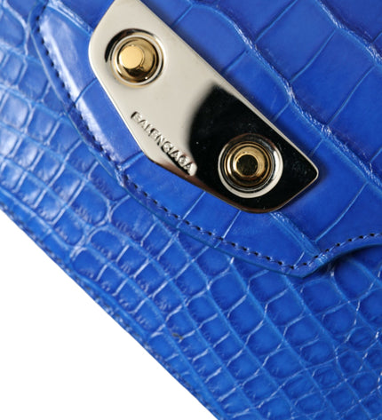 Balenciaga Alligator Skin Mini Shoulder Bag - Elegant Blue