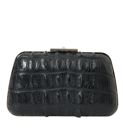 Balenciaga Elegant Crocodile Leather Evening Clutch