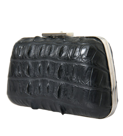 Balenciaga Elegant Crocodile Leather Evening Clutch