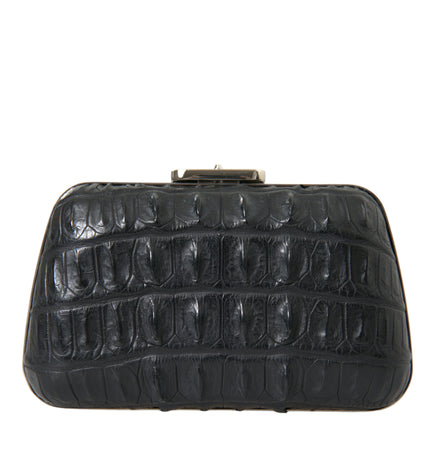 Balenciaga Elegant Crocodile Leather Evening Clutch