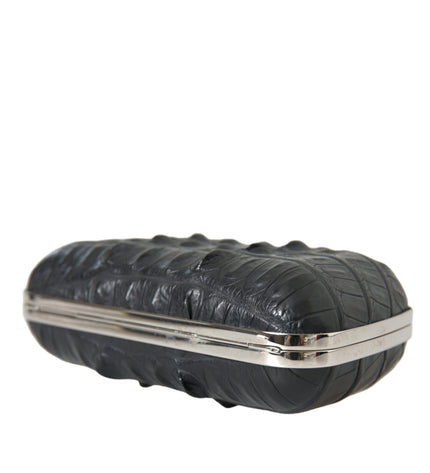 Balenciaga Elegant Crocodile Leather Evening Clutch