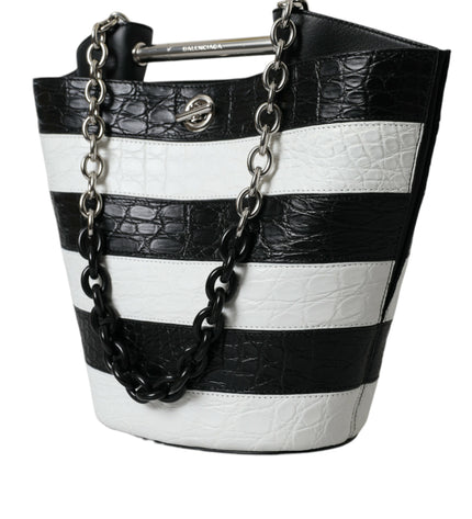 Balenciaga Chic Crocodile Leather Maxi Bucket Bag