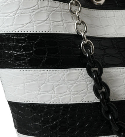 Balenciaga Chic Crocodile Leather Maxi Bucket Bag