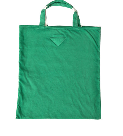 Prada Elegant Green Fabric Tote Bag