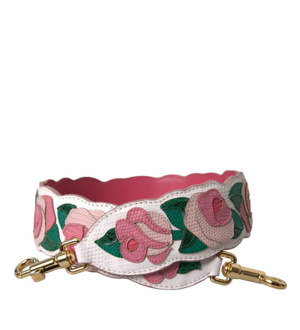 Dolce & Gabbana White Floral Leather Accessory Shoulder Strap