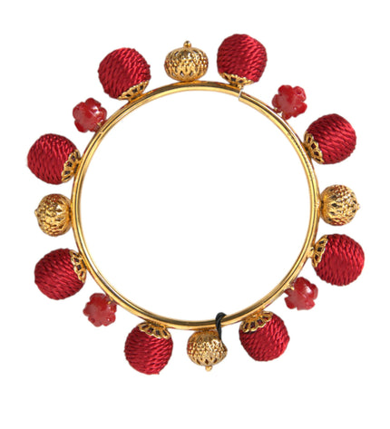 Dolce & Gabbana Gold Brass Red RUNWAY Sicilia Natale Roses Bracelet