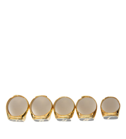 Dolce & Gabbana Gold Brass ROYAL Enamel Set of 5 Ring