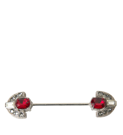 Dolce & Gabbana 925 Sterling Silver Crystals Pin Collar Brooch