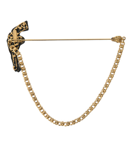 Dolce & Gabbana Brass Copper Silk Revolver Gun Men Brooch Lapel Pin