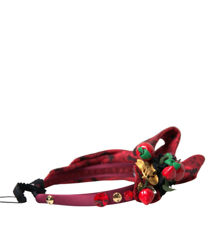 Dolce & Gabbana Red Cherry Sicily Embellished Women Hairband Diadem