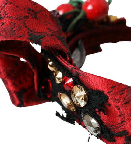 Dolce & Gabbana Red Cherry Sicily Embellished Women Hairband Diadem