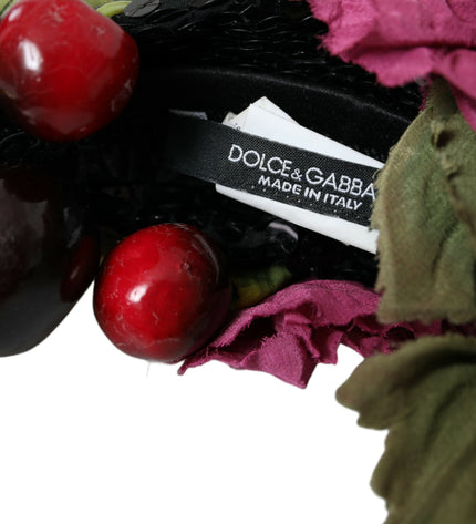 Dolce &amp; Gabbana Diadema di tendenza con fascia per capelli in cristallo di ciliegia e anguria rossa