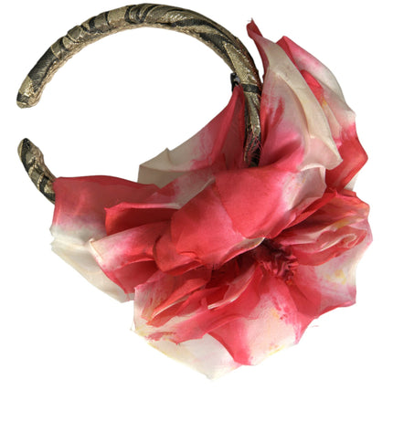 Dolce & Gabbana Multicolor Floral Applique Silk Women Headband Diadem