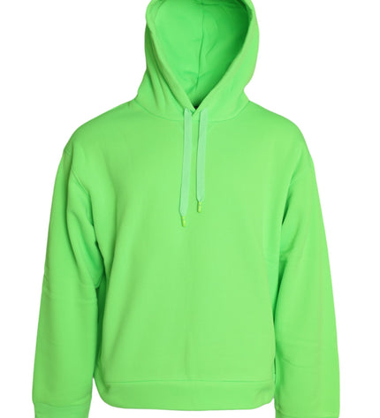 Dolce & Gabbana Neon Green Hooded Top Pullover Sweater