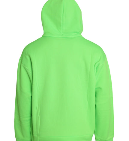 Dolce & Gabbana Neon Green Hooded Top Pullover Sweater