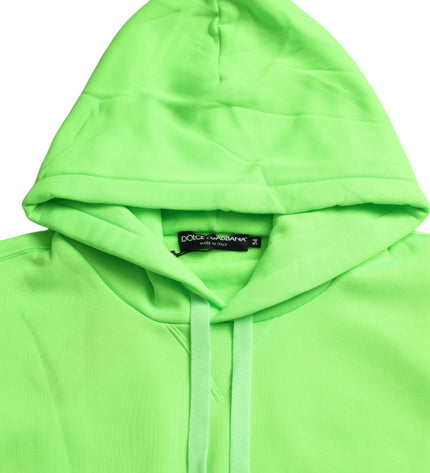 Dolce & Gabbana Neon Green Hooded Top Pullover Sweater