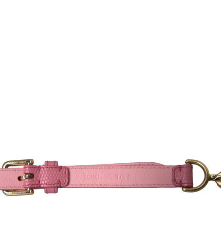 Dolce & Gabbana Pink Leather Crystal Chain Embellished Belt