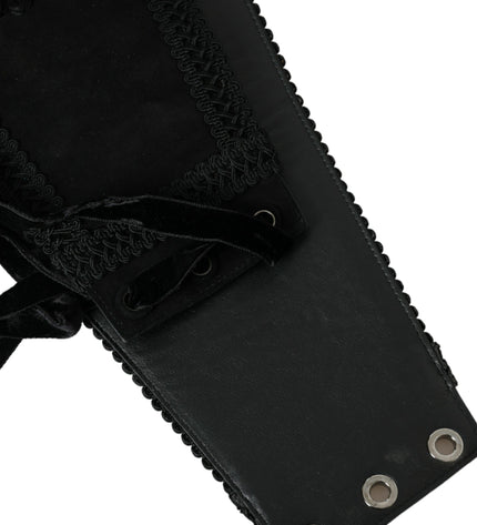 Dolce & Gabbana Black Canvas Embellished Waist Women Belt