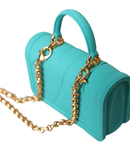 Dolce & Gabbana Turquoise Silicone Devotion Heart Cover Bag Airpods Case