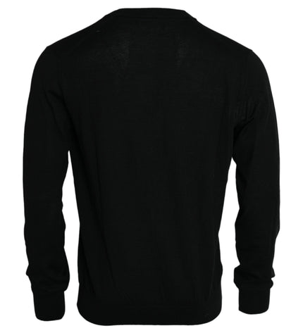 Dolce &amp; Gabbana Maglione cardigan a maniche lunghe in maglia di cashmere nero