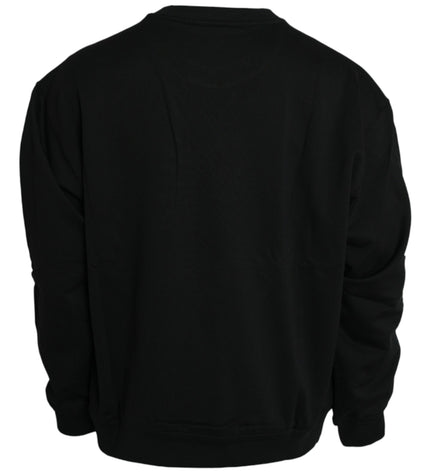 Dolce & Gabbana Black Logo Cotton Long Sleeves Sweatshirt Sweater